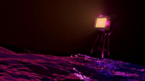 Floating TV — animated surreal object loop
