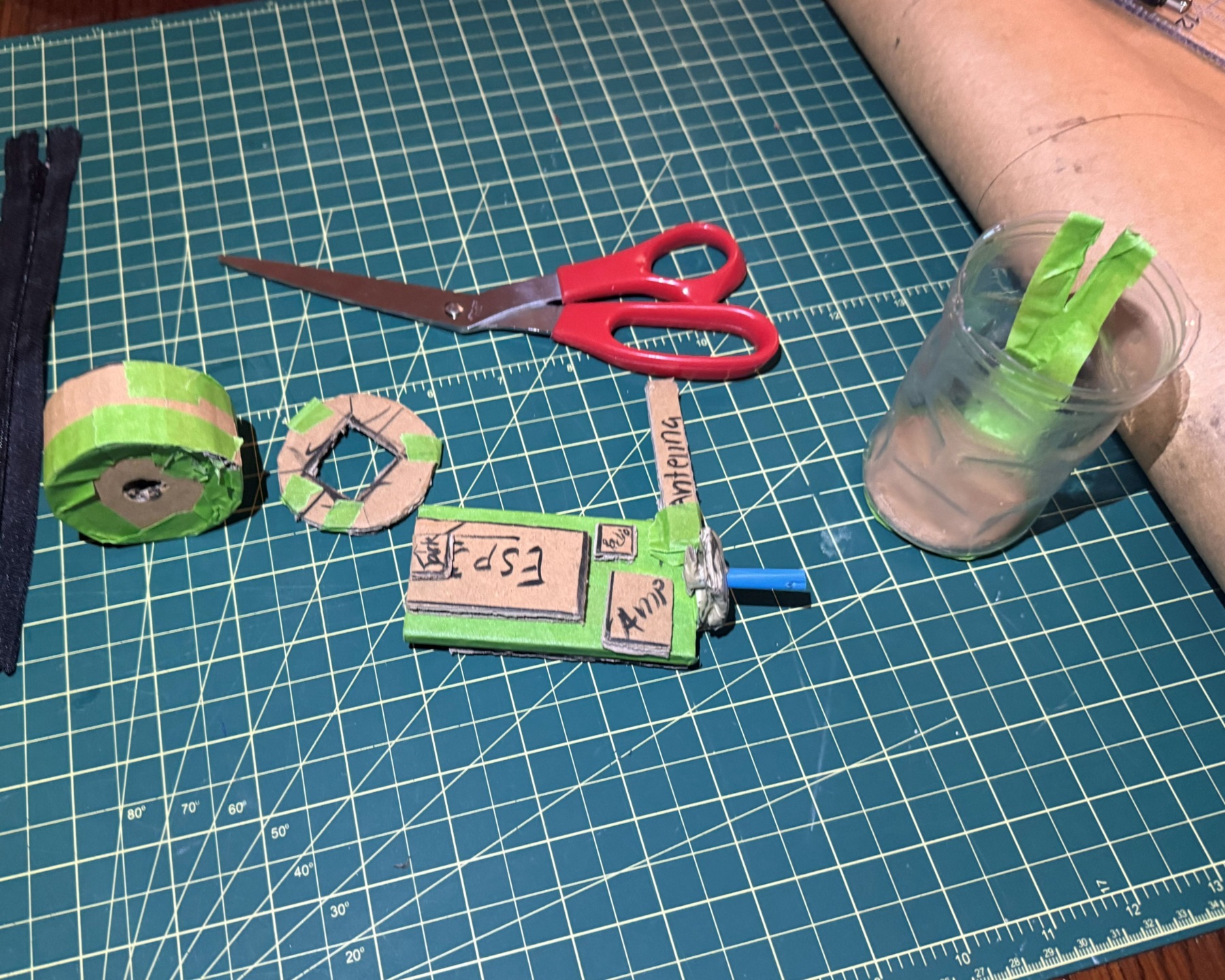 DAWN cardboard prototypes testing single-hand use