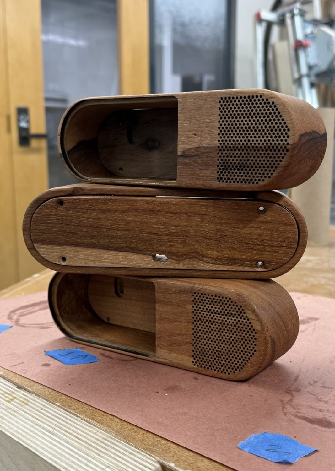 Wooden DAWN clock radio prototype
