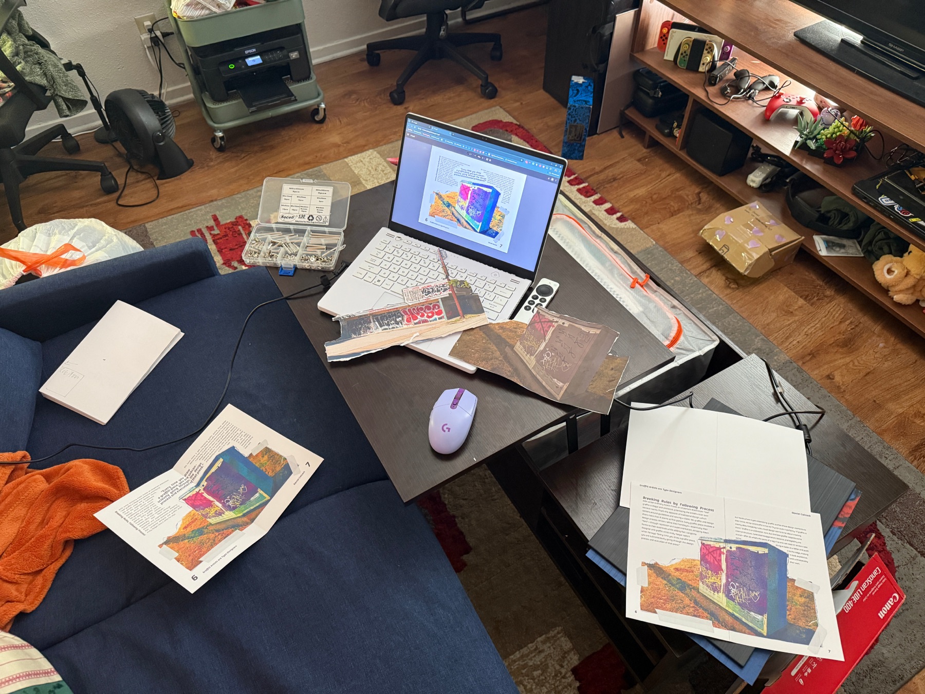 First layouts — clean, textbook-like, lacking energy